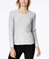 Thumbnail for your product : NY Collection Petite Textured-Stripe Peplum Sweater