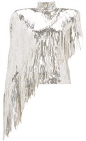 Thumbnail for your product : Balmain Asymmetric-fringe Sequinned Top - Silver
