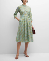 Thumbnail for your product : Marella Fernet Belted Geometric-Print Midi Shirtdress
