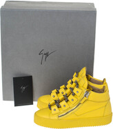 Thumbnail for your product : Giuseppe Zanotti Yellow Leather Gold Chain Laces Dual Zip Sneakers Size 35