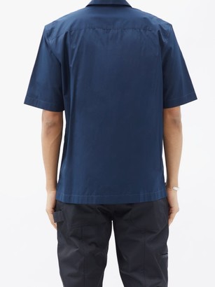 Sunspel Cuban-collar Cotton Shirt - Navy