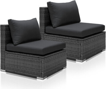 Ebern Designs Follrich 27.5'' W Outdoor Wicker Armless Chair With Cushions
