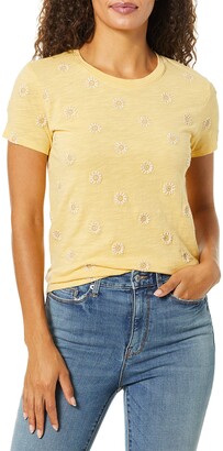 Lucky Brand Women's Daisy All Over Embroidered TEE