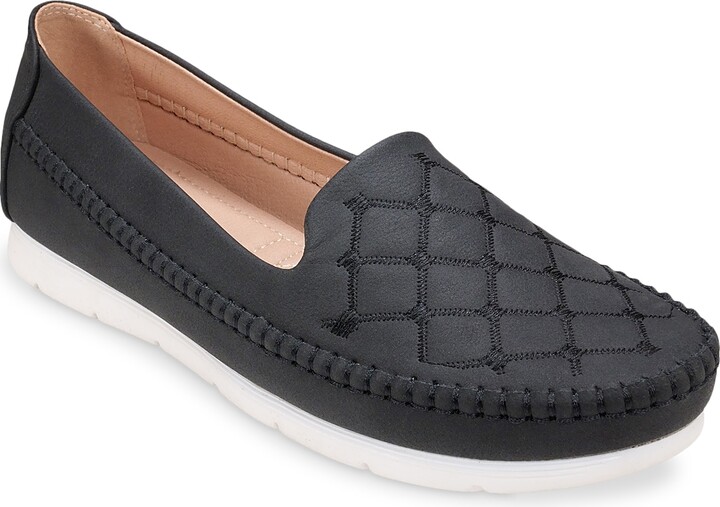 GC Shoes Soria Black 8 Quilted Slip-On Flats - ShopStyle