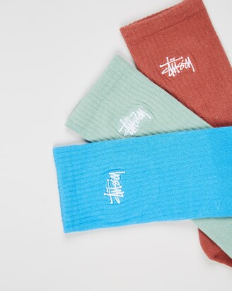 Stussy Men's Red Crew Socks - Graffiti Socks - 3 Pack - Size One Size at The Iconic