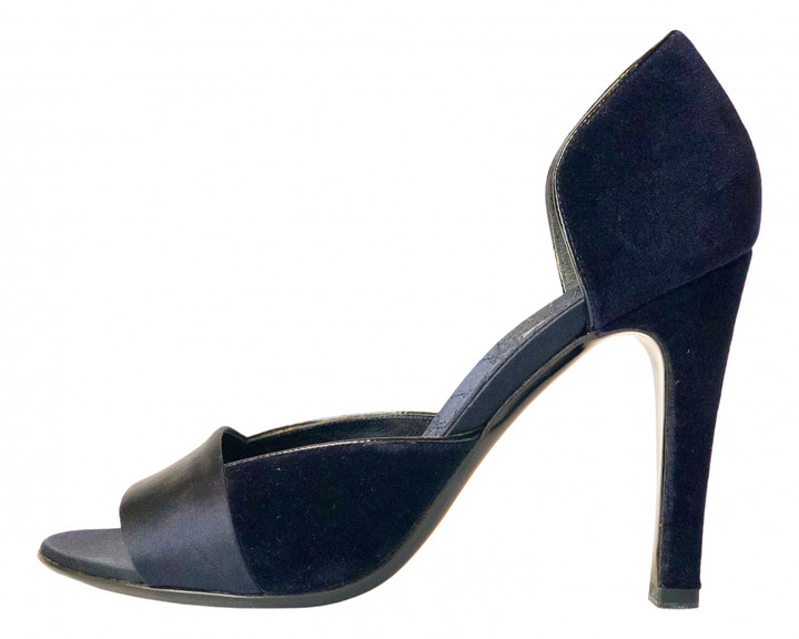 navy velvet court shoes
