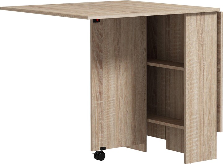 HOMCOM Mobile Drop Leaf Table Kitchen Table Extendable Dining Table