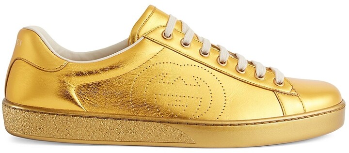 Gucci Ace Metallic Leather Sneakers - ShopStyle