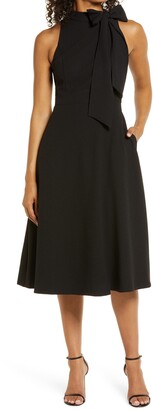 dress with bow at neck