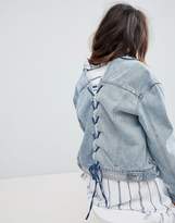 Thumbnail for your product : Current Air Denim Jacket With Lace Back Detail