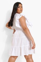 Thumbnail for your product : boohoo Plus Ruffle Sleeve Skater Dress