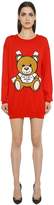 Moschino Robe Pull-Over Coton Tricoté Et Ours En Intarsia