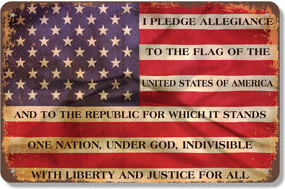 SignMission I Pledge Allegiance to the Flag 10 Inch x 14 Inch Aluminum Sign