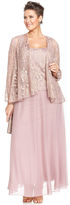 Thumbnail for your product : Patra Plus Size Metallic Lace Dress and Jacket