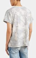 Thumbnail for your product : Amiri Men's Distressed Striped Cotton T-Shirt - Gray
