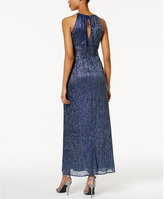 Thumbnail for your product : R & M Richards Petite Metallic Empire-Waist Gown