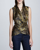 Thumbnail for your product : Lafayette 148 New York Syrena Sleeveless Paisley-Print Silk Top