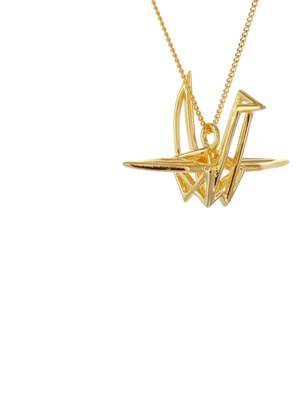Origami Jewellery Frame Crane Necklace Gold