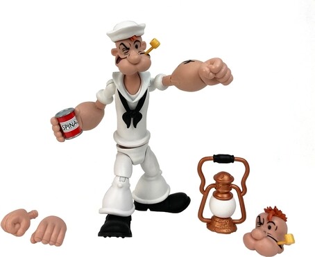 Boss Fight Studio Popeye in White Sailor Suit Popeye Classics Wave 2 Collectible Action Figure – Highly Articulated Figurine with Accessories I