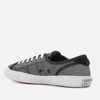 Superdry Women's Low Pro Luxe Trainers - Silver Glitter Mesh