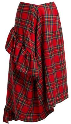 Preen by Thornton Bregazzi Morgan Tartan Wool Midi Skirt - Womens - Red Multi