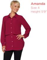 Thumbnail for your product : Susan Graver Regular Stretch Woven Button Front Shirt