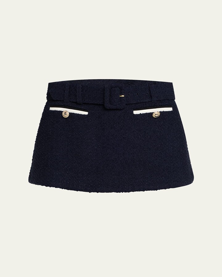 Belted Boucle Skort