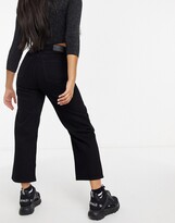 Thumbnail for your product : Monki Mozik cotton wide leg cropped jeans in vintage black - BLACK