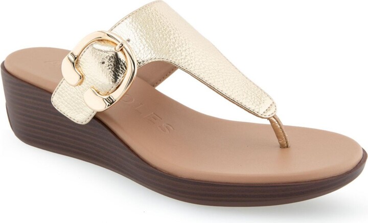 Aerosoles Women's Gold Sandals ShopStyle