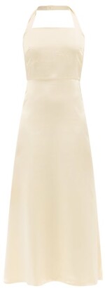 ALBUS LUMEN Plasido Halterneck Silk-satin Midi Dress - Cream