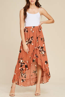 Staccato Floral Ruffle Skirt
