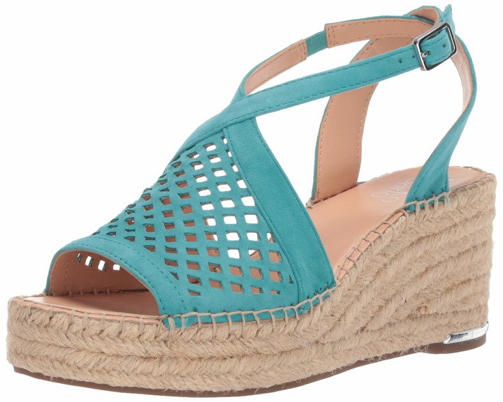 turquoise wedge sandals