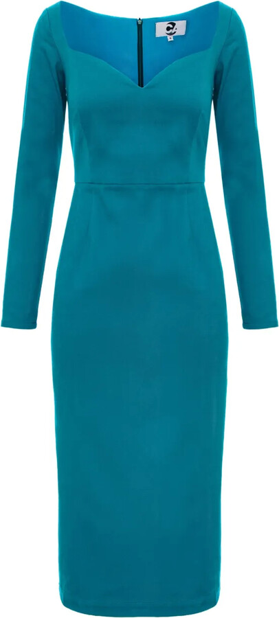 Turquoise Long Women's Long Sleeve Dresses ShopStyle