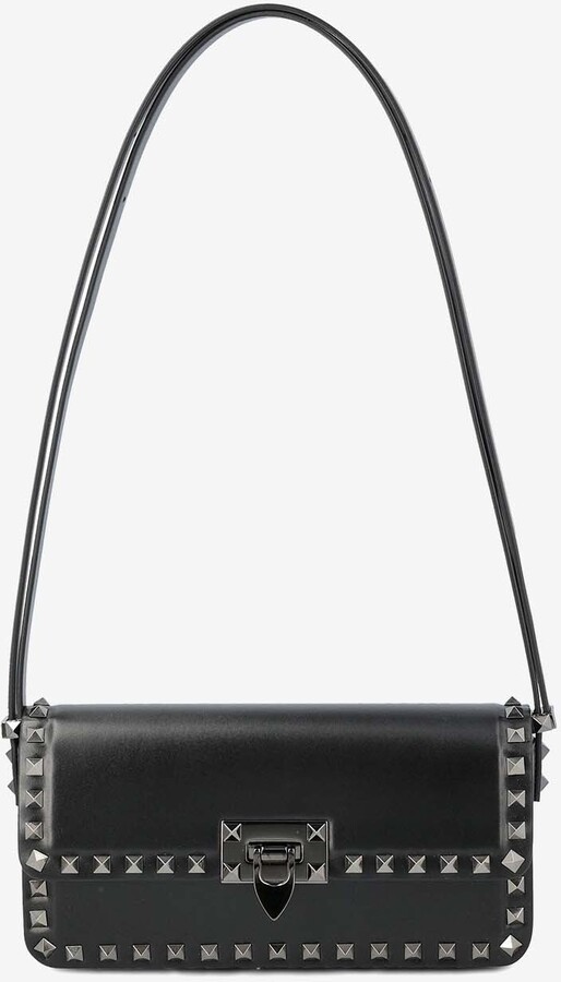 Valentino Rockstud23 E/W Leather Top Handle Bag
