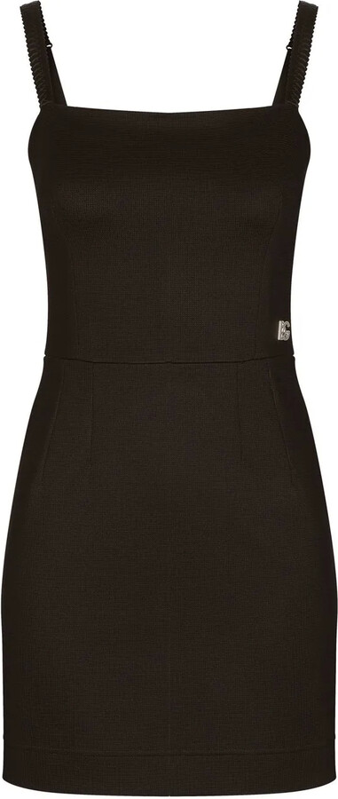 Dolce & Gabbana Logo Plaque Sleeveless Mini Dress