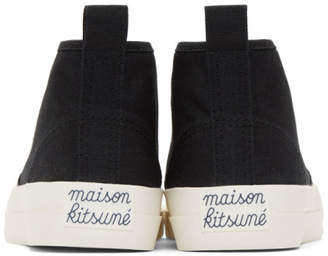 MAISON KITSUNÉ Black High-Top Sneakers