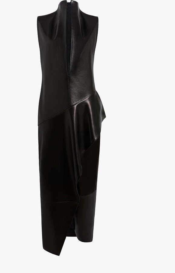 Hilda Dress in Black Leather