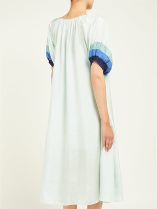 Anaak Catalina Panelled-sleeve Silk Dress - Green Multi