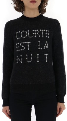 Saint Laurent Slogan Knitted Sweatshirt