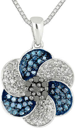 Black Diamond FINE JEWELRY 1/2 CT. T.W. White & Color-Enhanced Blue and Necklace