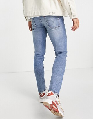 Levi's 510 skinny fit jeans in hard hitter distressed flex stretch light  indigo worn in wash - ShopStyle