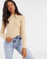 Thumbnail for your product : Brave Soul rigby cropped turtleneck jumper in rib