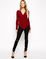 Thumbnail for your product : ASOS Wrap Jumper in Rib