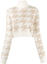 Thumbnail for your product : Nina Ricci Houndstooth Knit Cropped Jumper