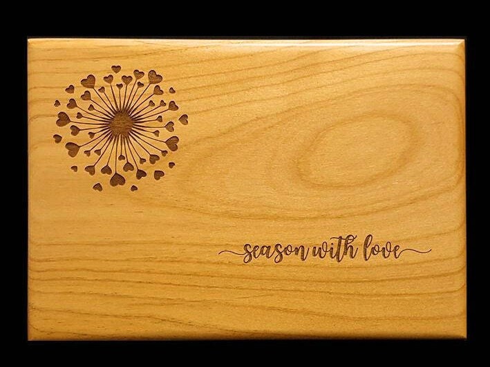 Personalized Season With Love Heart Recipe Box