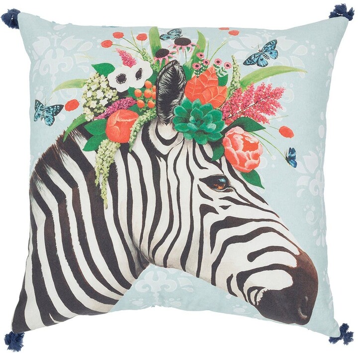 18x18 Paraganglioma Zebra Design Paraganglioma Awareness Zebra Pattern Stripes Peace Love Throw Pillow Multicolor
