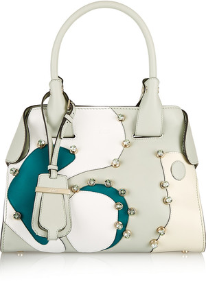 Tod's Cape Mini Crystal-Embellished Patchwork Leather Tote