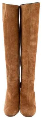 Michel Perry Colorblock Suede Knee-High Boots
