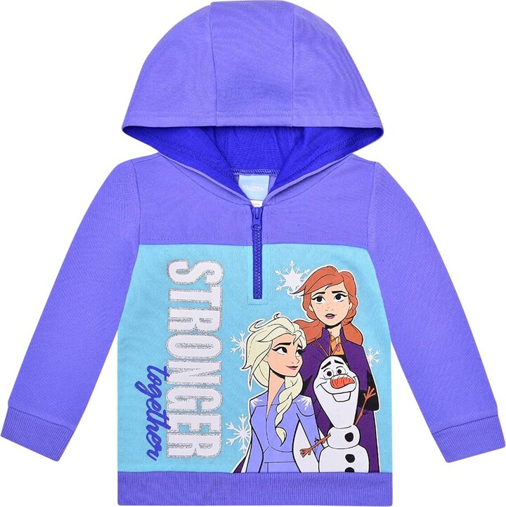 Children's Apparel Network Toddler Purple Frozen Graphic Half-Zip Hoodie