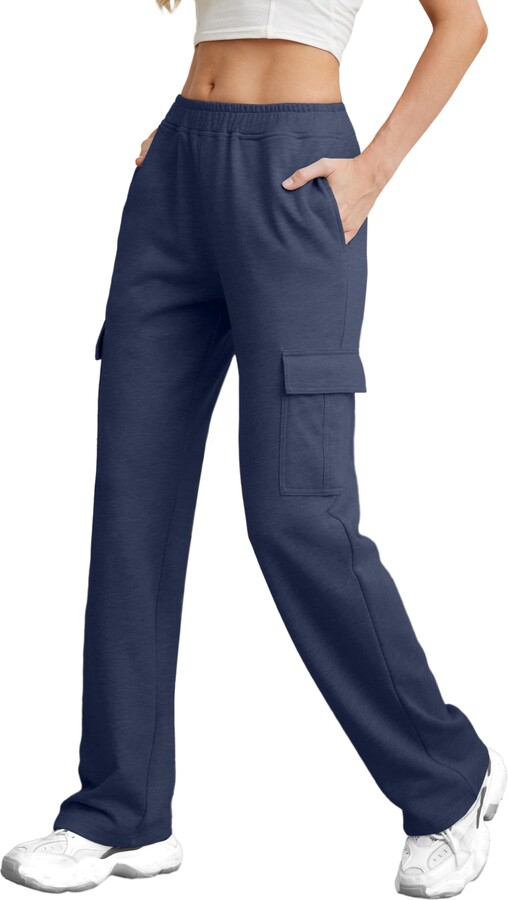 Women Navy Blue Trouser Elasticated Waists